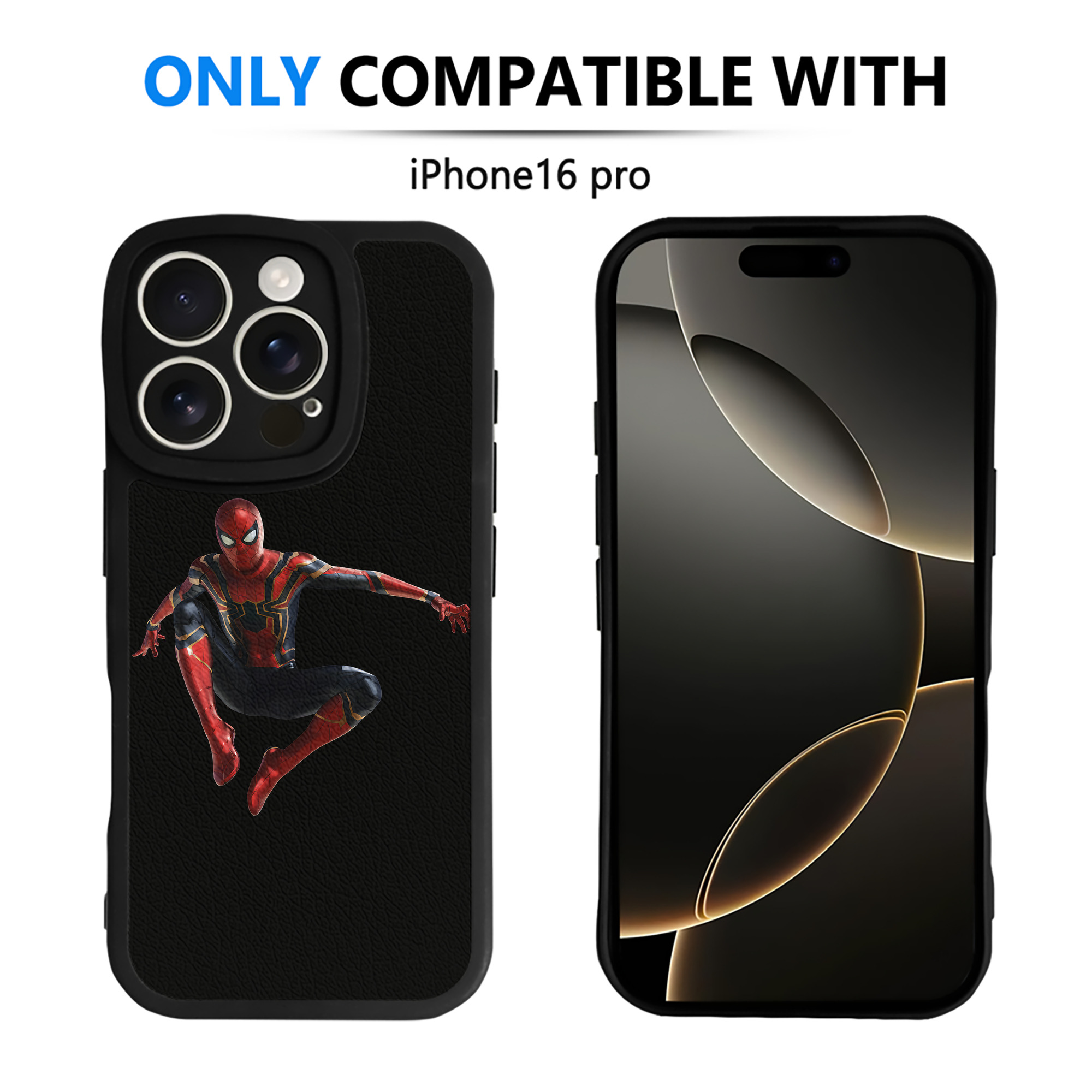 （画像用） Spider Man スパイダーマン 【iPhone 16シリーズ対応】シリコンスマホケース（レザー調） 材質：シリコン